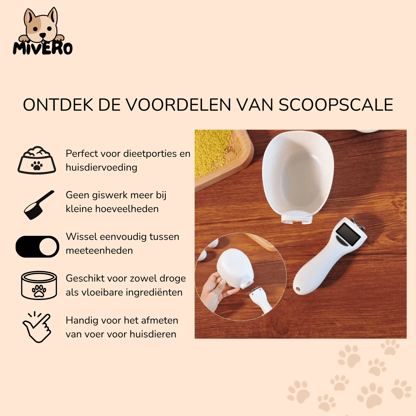 scoopscale - digitale honden weeglepel - mivero