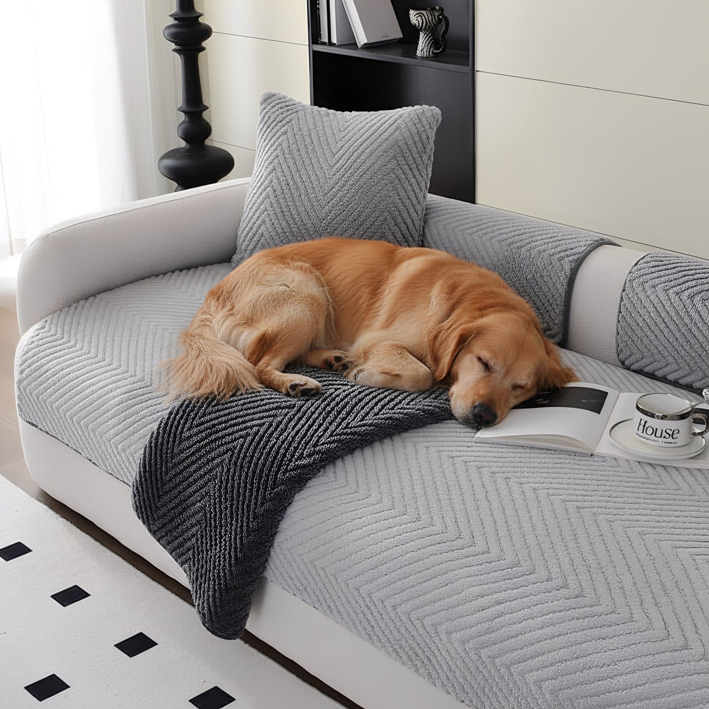 snuggrip - honden bankhoes antislip pluche - mivero