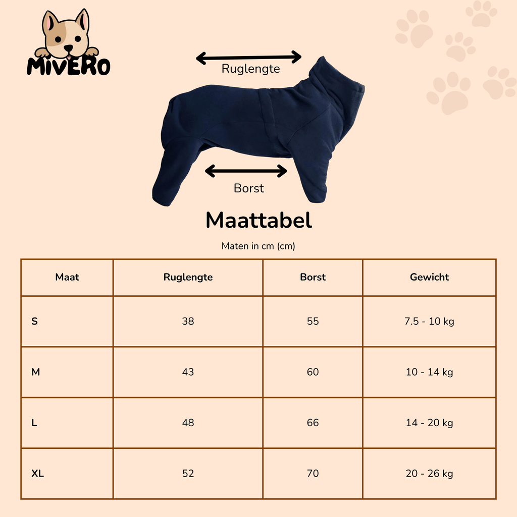 SnugPug - Warme Fleece Hondenpyjama - Mivero