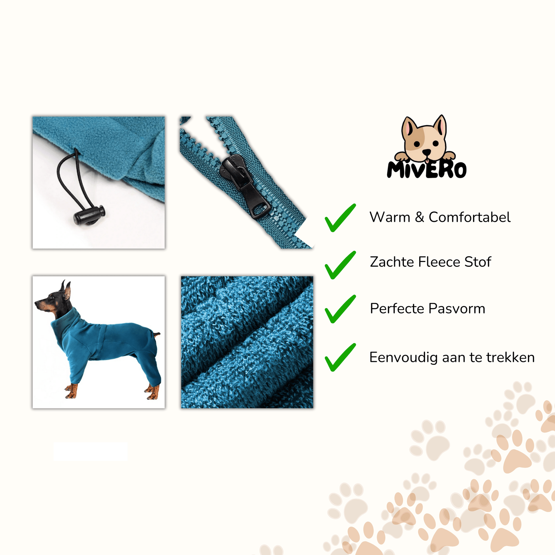 SnugPug - Warme Fleece Hondenpyjama - Mivero