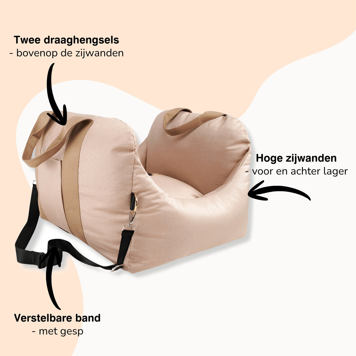 SnugTrip - Autostoel Hond met Draaghengsels - Mivero