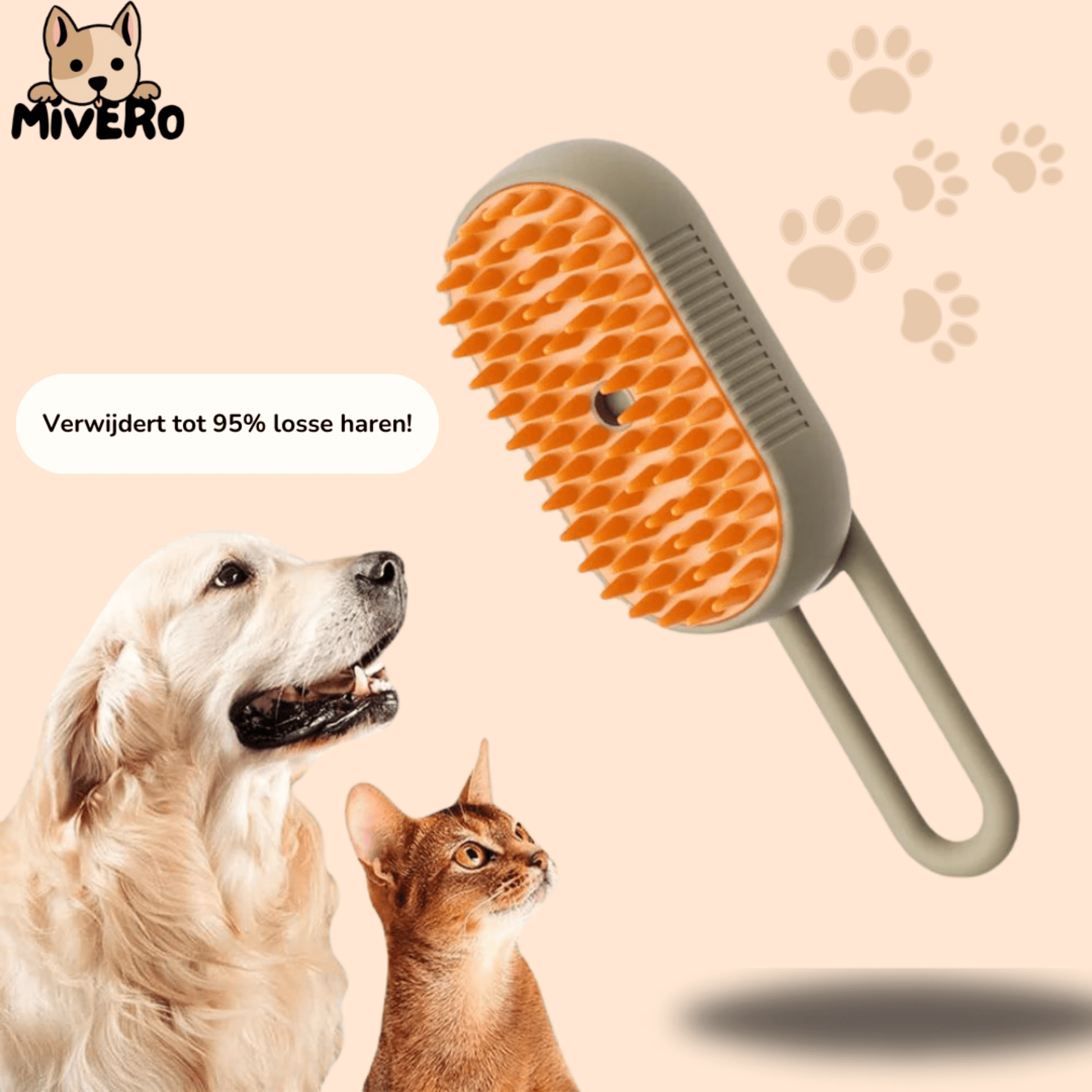 SteamBrush 2.0 - Heeft jou huisdier last van haaruitval? - Mivero