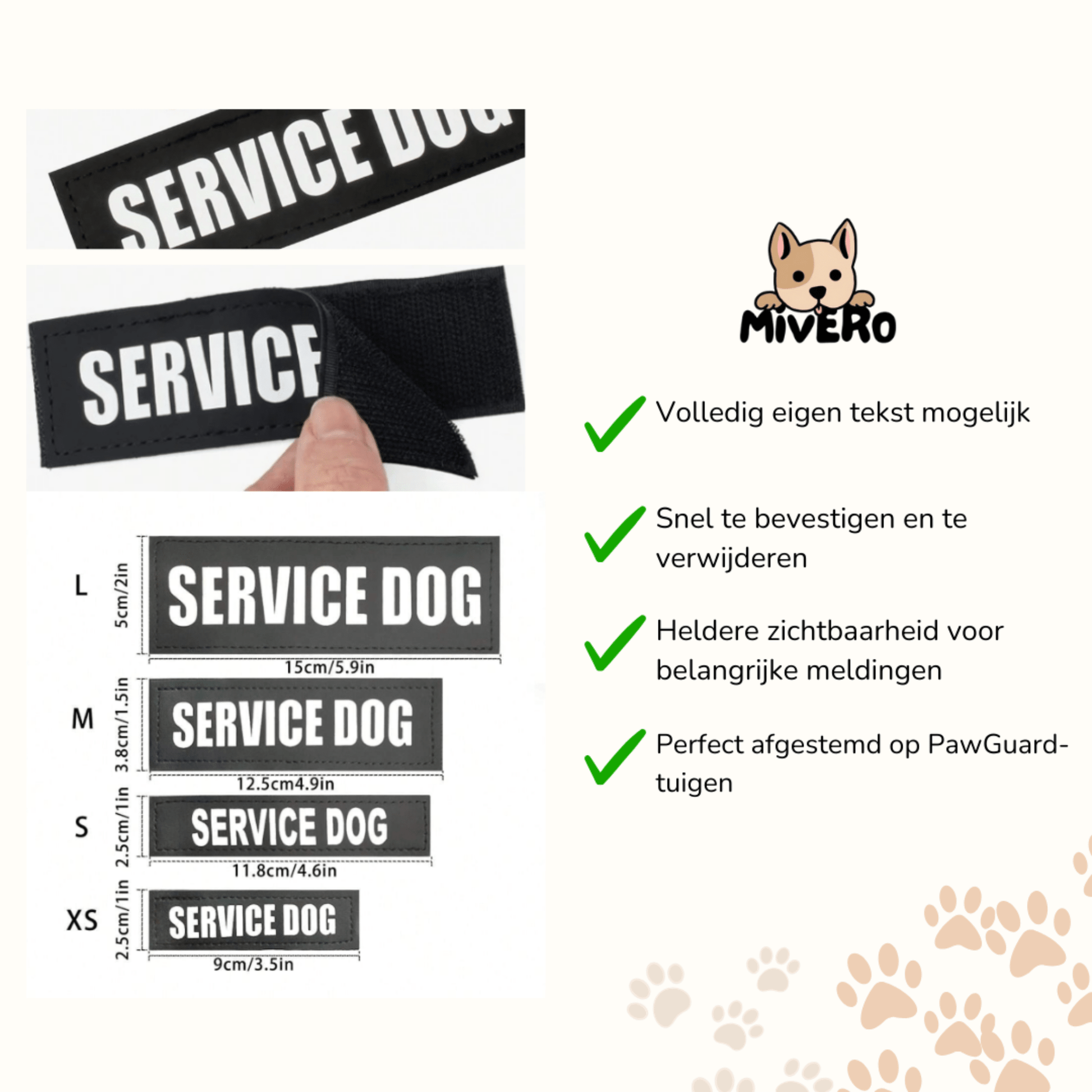 Taglet - Gepersonaliseerde Velcro Hondentag - Mivero