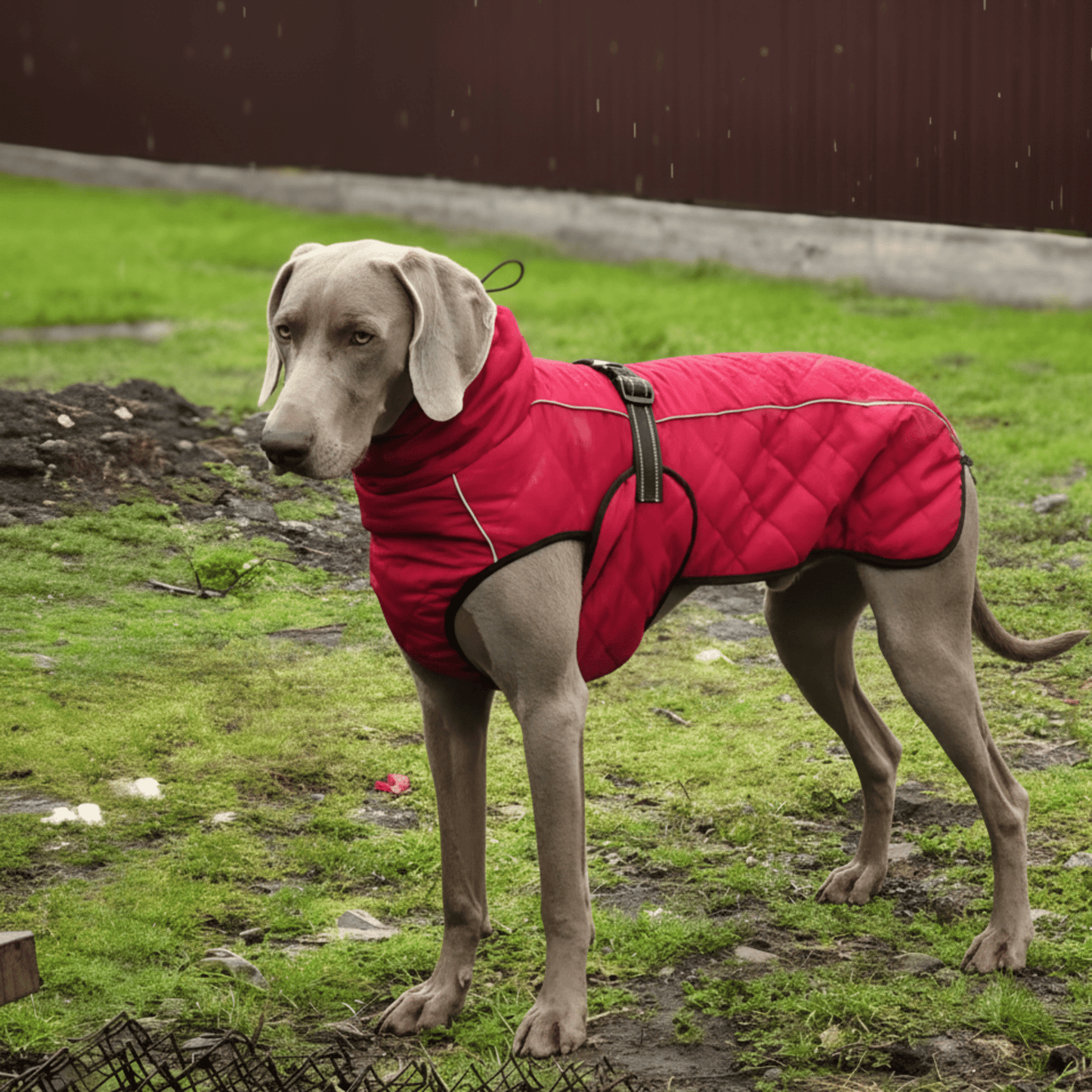 thermutt - fleecevoering honden winterjas met tuigopening - mivero