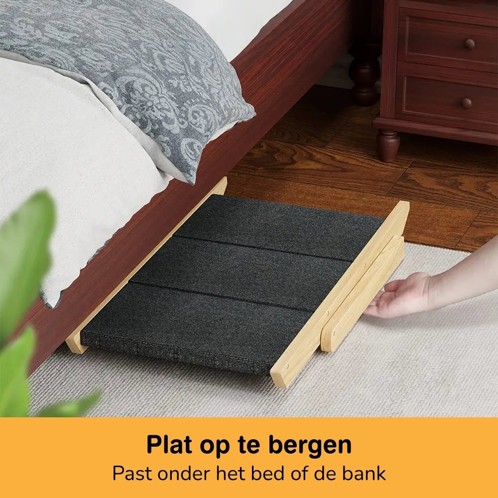 Treddo - Hondentrap en Loopplank Opvouwbaar Hout - Mivero