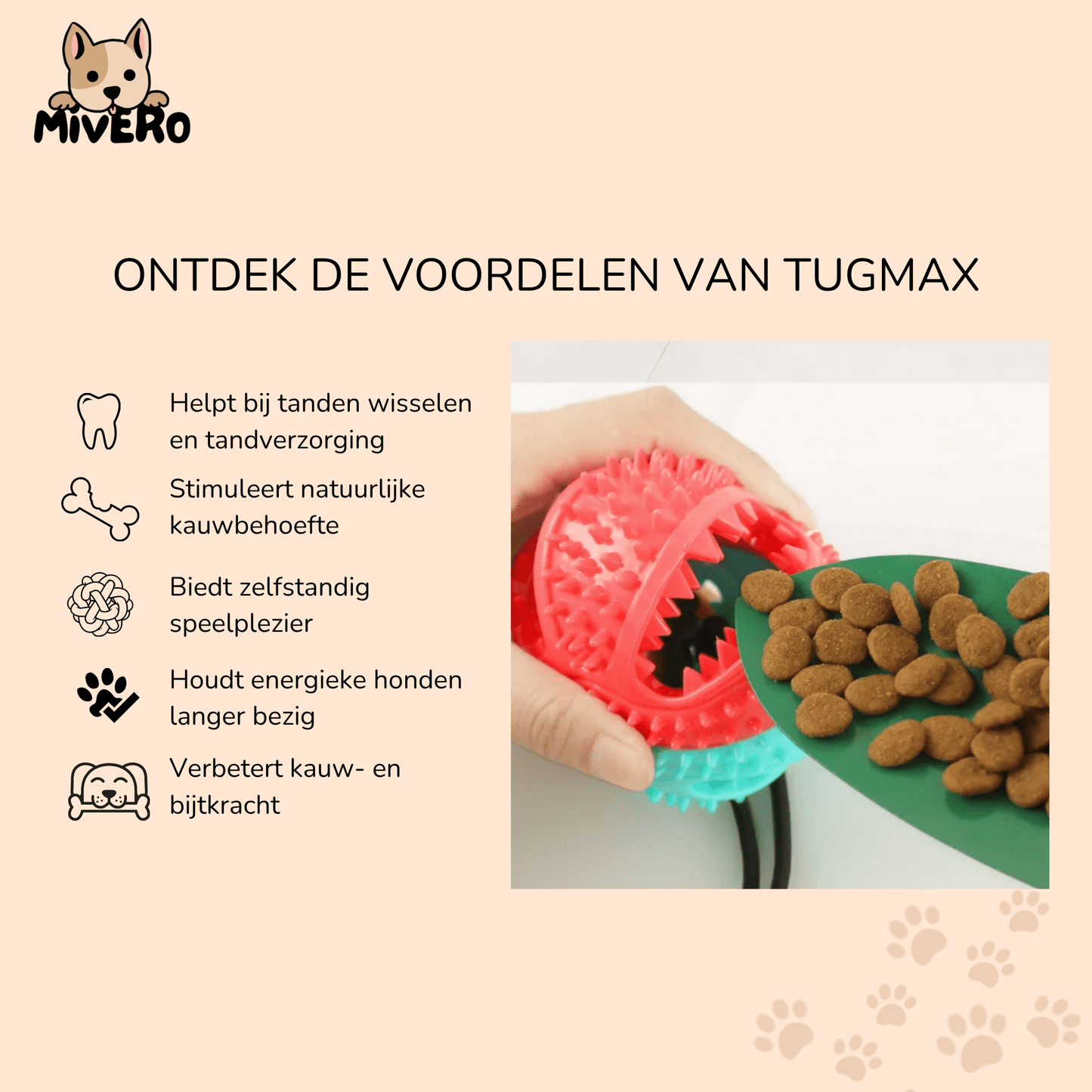 tugmax - tandverzorging kauwspeelgoed hond met zuignap - mivero
