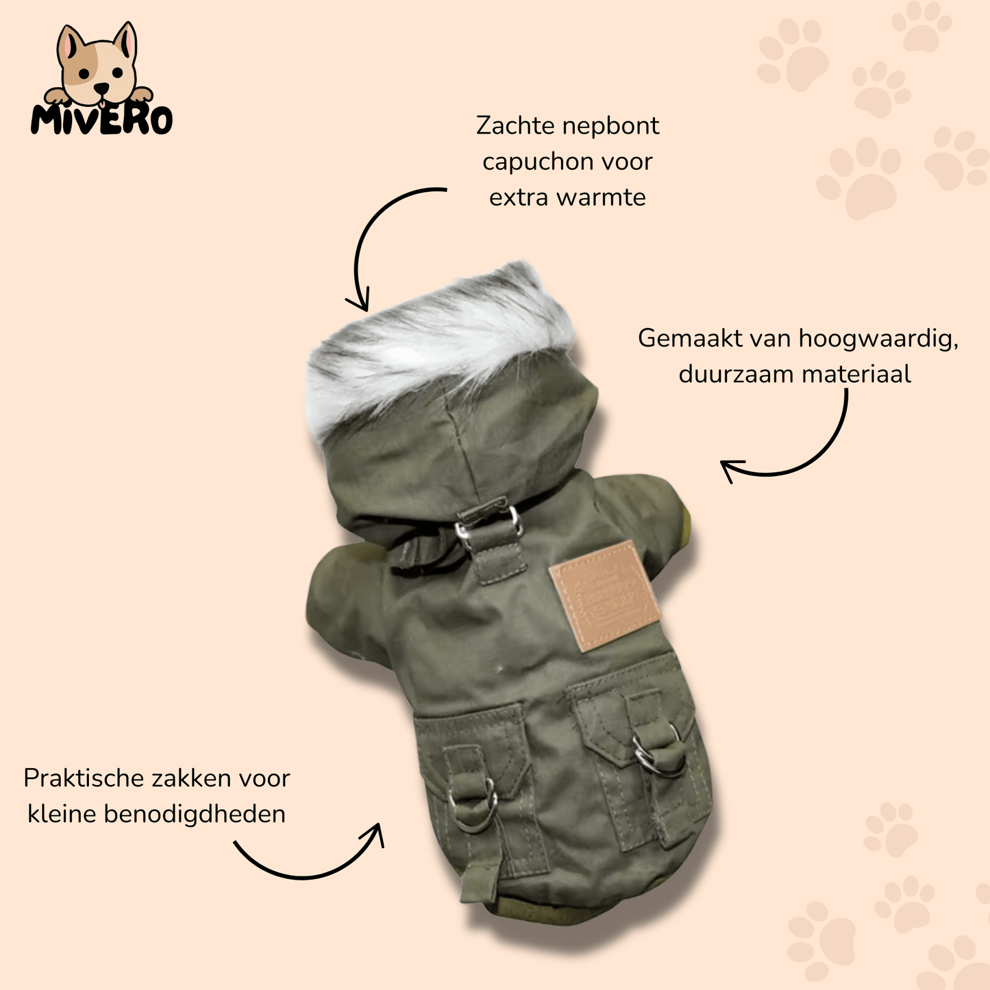 warmbark - winddichte warme hondenjasje - mivero