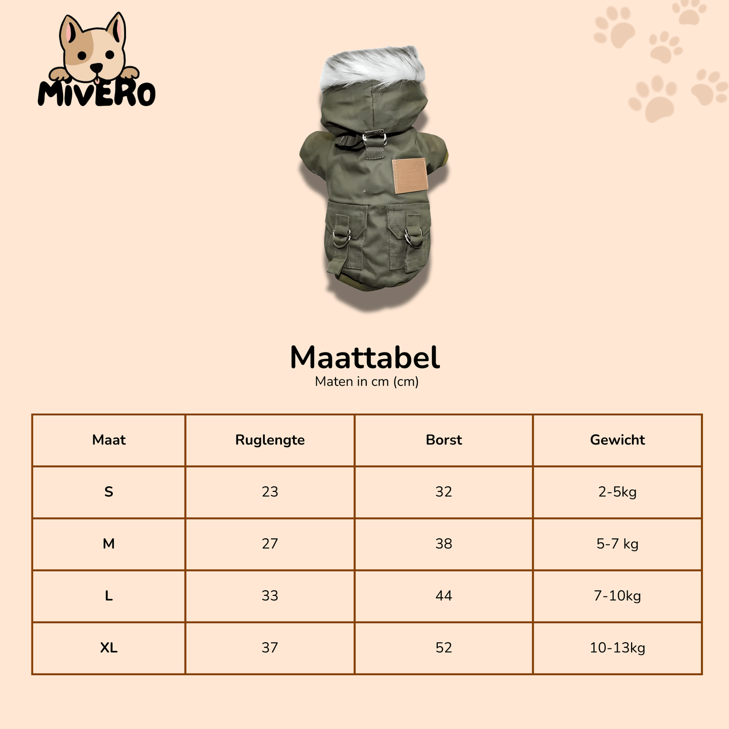 warmbark - winddichte warme hondenjasje - mivero