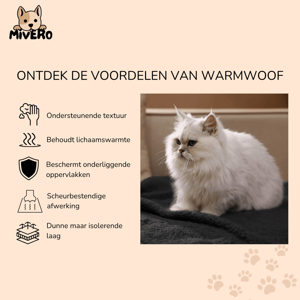 WarmWoof - Pluche Fleece Huisdierdeken - Mivero
