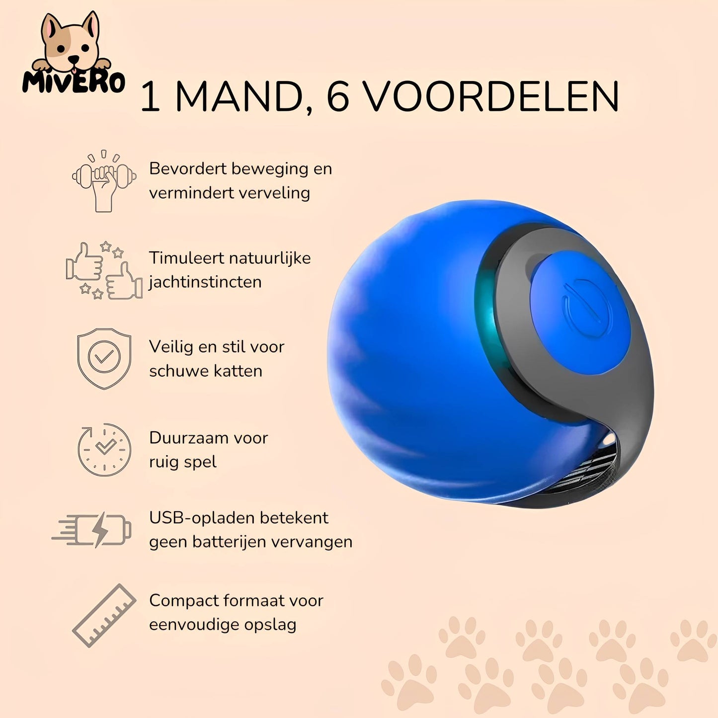 zoomball 2.0 - houdt katten actief en speels - mivero